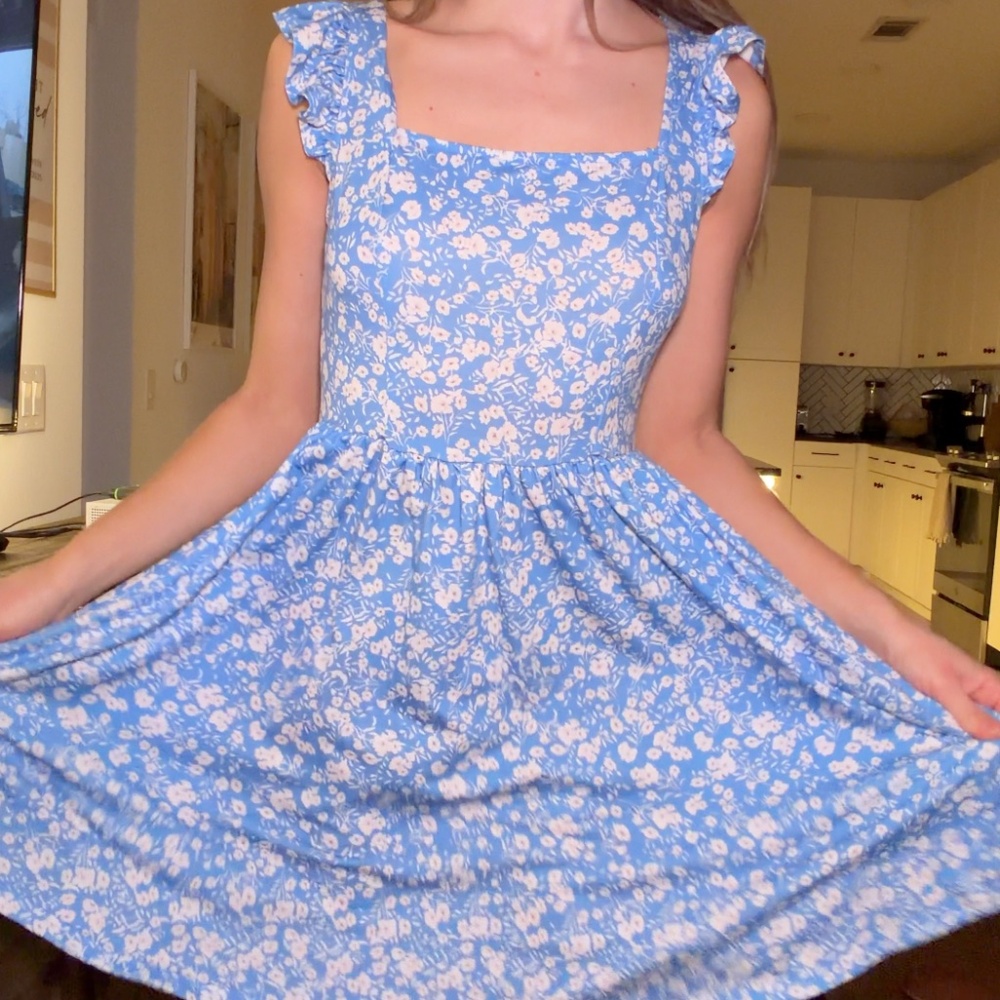Loemes Blue Church Spring Summer Women's Sundress